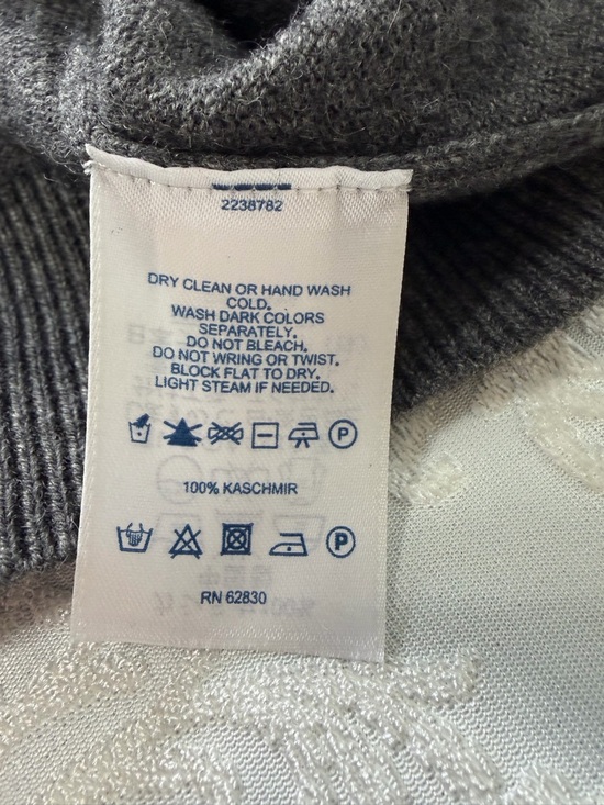 Lands End 100% Cashmere Vneck Sweater Grey Size Large - Picture 5 of 8